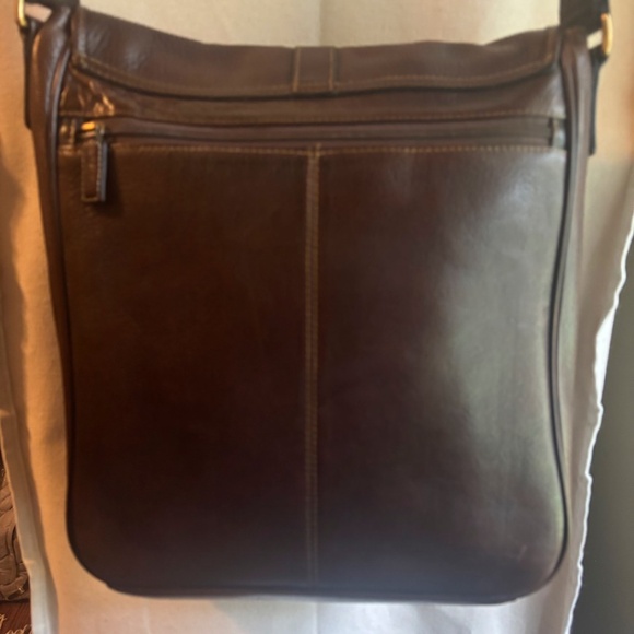 Vintage Cole Haan Messenger Bag, Dark Brown Leather - Picture 5 of 10